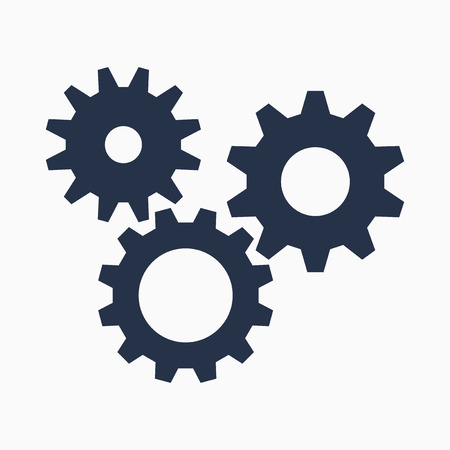 Cogs symbol on white background, settings icon, vector illustrationのイラスト素材