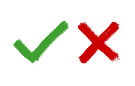 Check mark in circle, brush draw style, vector illustration.のイラスト素材