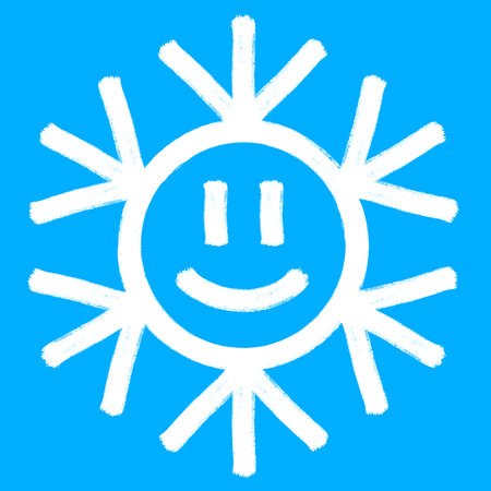Snowflake vector symbol, Christmas snow icon, blue color.のイラスト素材