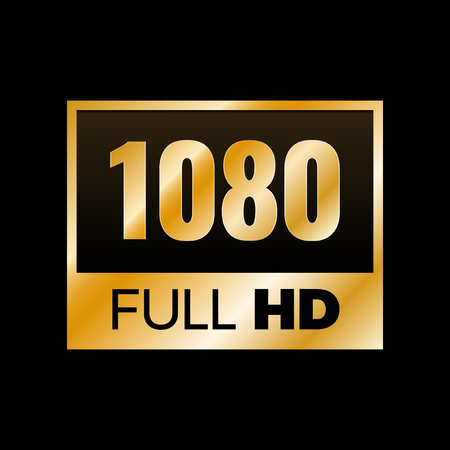 Full HD symbol, High definition 1080p resolution markのイラスト素材