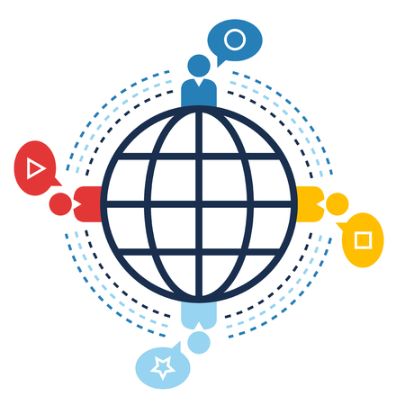World connection communication concept designのイラスト素材