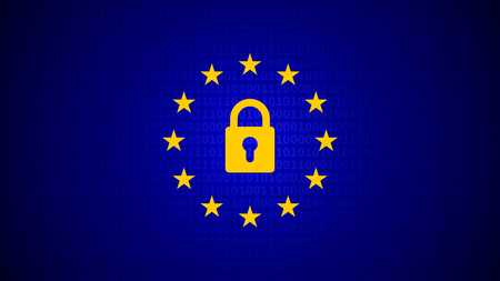 GDPR, General Data Protection Regulation, data protection EU law regulation, vector illustrationのイラスト素材