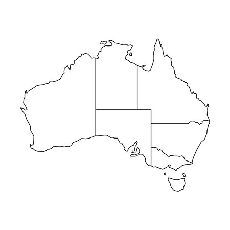 australia map background with states. australia map isolated on white background. Vector illustration mapのイラスト素材