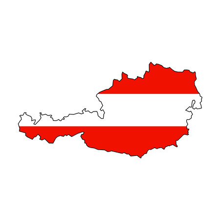 austria maps background with states and flag. austria map isolated on white background. Vector illustration. Europeのイラスト素材