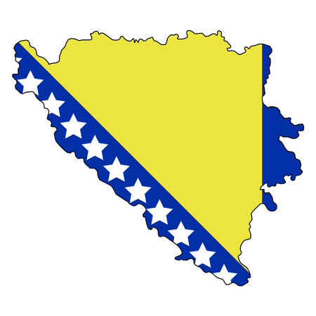 Bosnia and Herzegovina map background with states. Bosnia and Herzegovina map isolated on white background with flag. Vector illustration map europeのイラスト素材