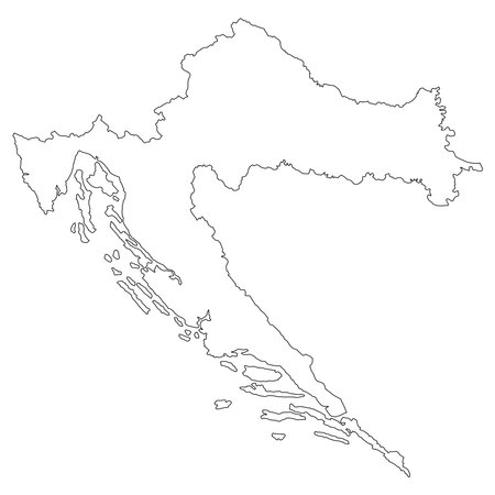 Croatia map background with states. Croatia map isolated on white background. Vector illustration Europeのイラスト素材