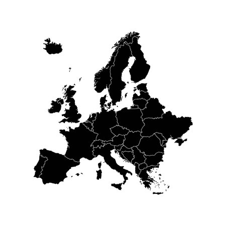 Europe map isolated on white background. High detailed. Vector illustrationのイラスト素材