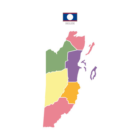 Silhouette and colored belize map vector illustration mapのイラスト素材
