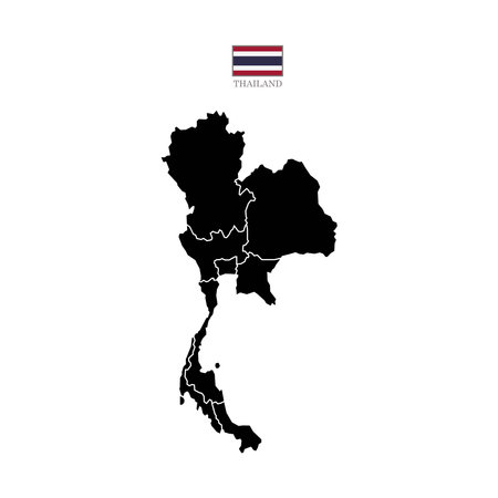 thailand map background with states, isolated on white background, vector illustration 10 eps asiaのイラスト素材