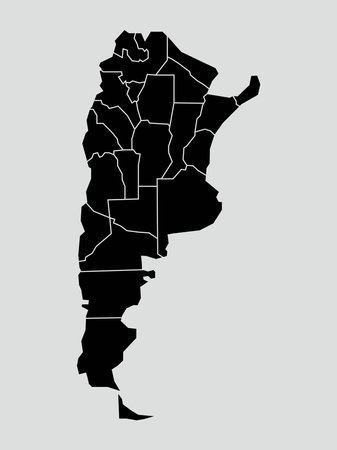 argentina map with regions isolated on white background. Map of argentina. Vector illustrationのイラスト素材