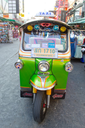 tuk tuk car front view in khaosan road