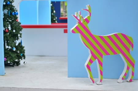graphic paper reindeer in the roomの写真素材