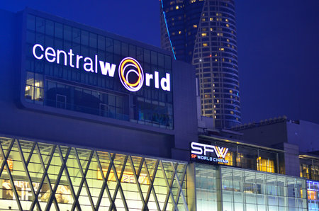 central worldshopping mall complex at ratchadamri road bangkok thailandのeditorial素材