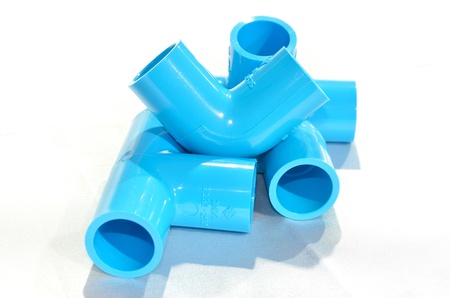 group water plasti pipe isolated on white bakgroundの写真素材
