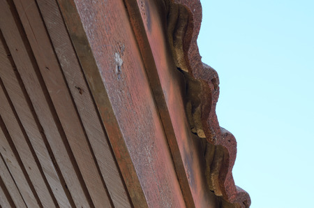 part of eaves and roof tiles