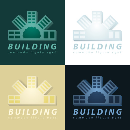 four building vector icon design templateのイラスト素材