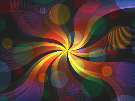 colorful swirl line and circle backgroundのイラスト素材