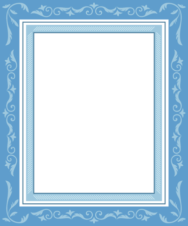 classical vintage blue frame patternのイラスト素材
