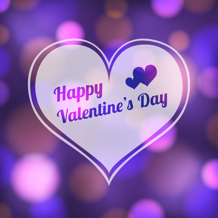 purple bokeh valentine's and white heart frame backgroundのイラスト素材