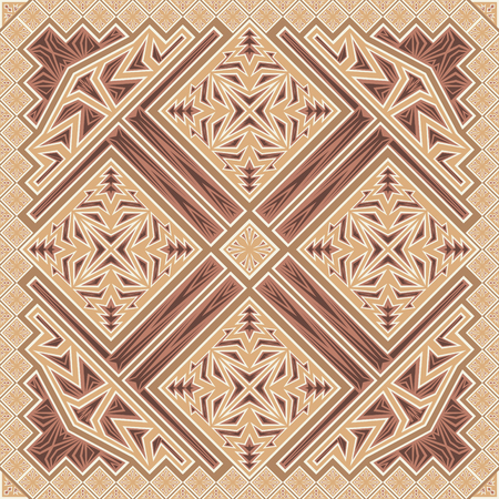 abstract beautiful geometric shape pattern on brown backgroundのイラスト素材