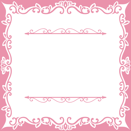 pink flourishes template pattern for wedding cardのイラスト素材