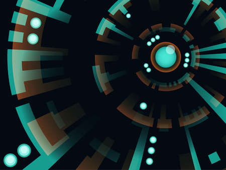 green and orange electronic circuit board interface backgroundのイラスト素材
