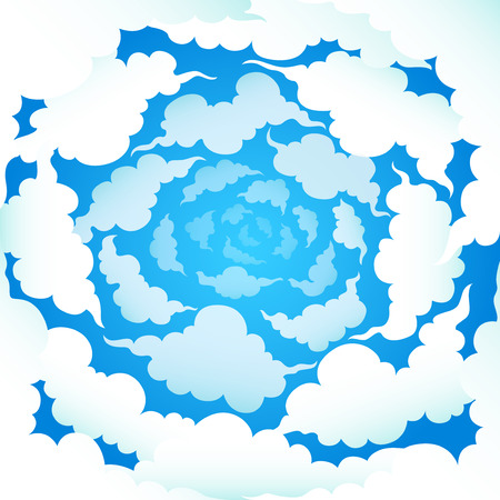 swirl clouds in the blue sky backgroundのイラスト素材
