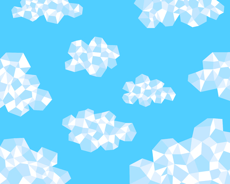 polygon clouds in the blue sky backgroundのイラスト素材