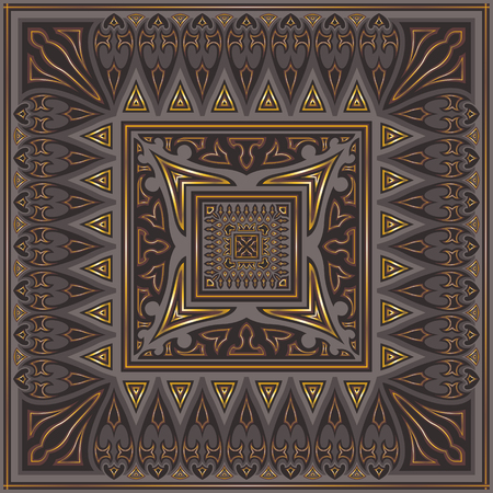 abstract contemporary elegant brown and golden patternのイラスト素材