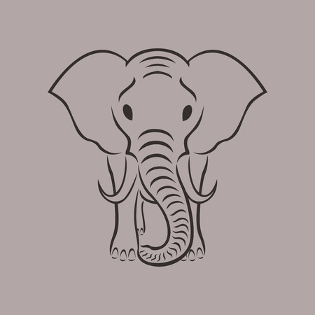 the elephant out line for logo and iconのイラスト素材
