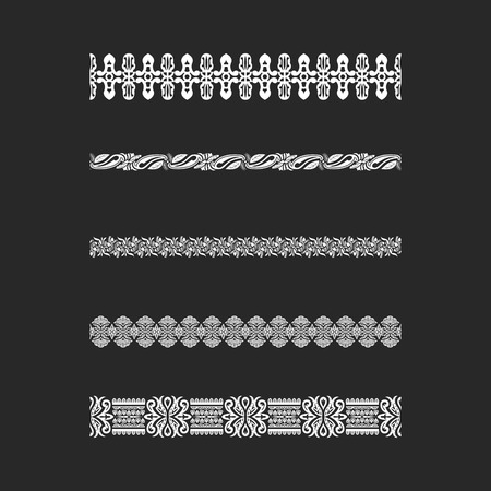 classical white elegant ornament stripe pattern setのイラスト素材