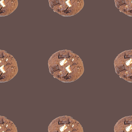 the soft muffin cookies seamless pattern on brownの写真素材