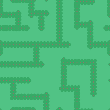 green bushes maze seamless patternのイラスト素材