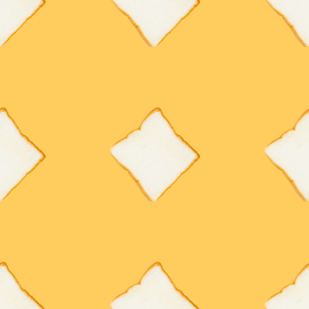the slice breads seamless pattern on yellowの写真素材