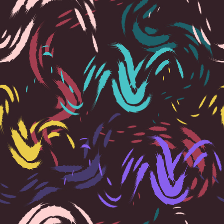 Abstract painting colors style seamless pattern on dark brownのイラスト素材