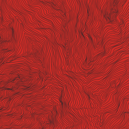 Black wood hand drawing lines seamless pattern on redのイラスト素材