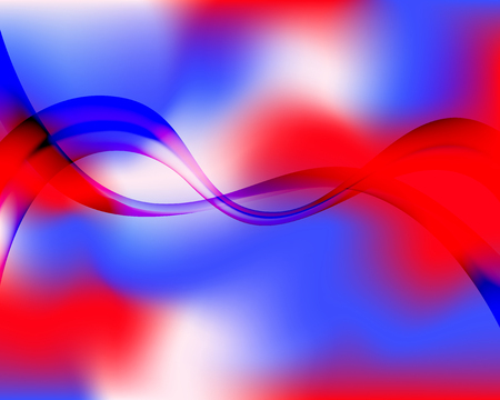 overlap wave on blue and red tone backgroundのイラスト素材