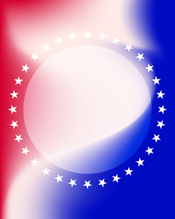 Star around circle center on red and blue background.のイラスト素材