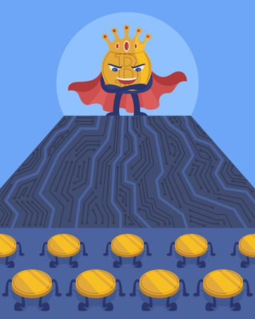 I'm a king of cryptocurrency.のイラスト素材