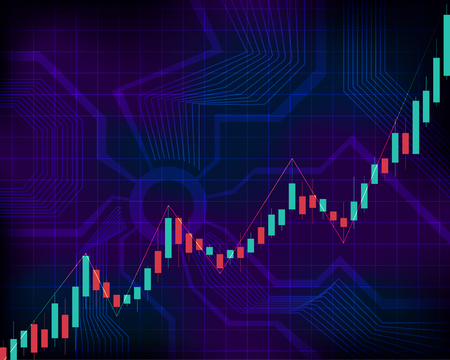 cryptocurrency and digital network graphのイラスト素材