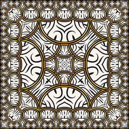 Contemporary luxury golden and black patternのイラスト素材