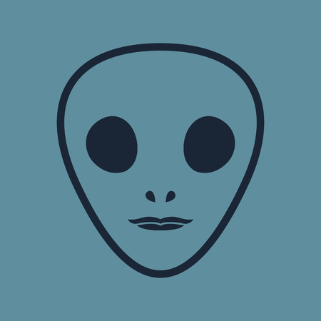 the alien face out line iconのイラスト素材