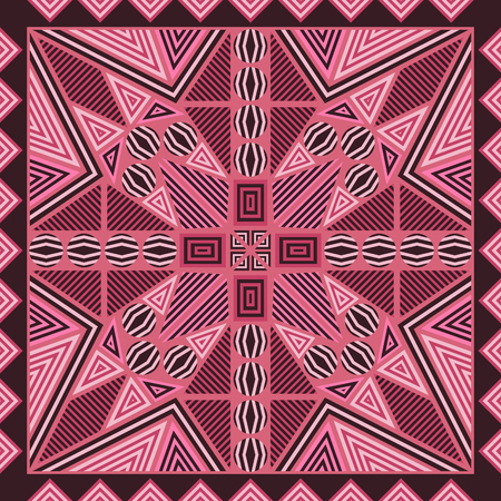 contemporary geometric pink tone patternのイラスト素材