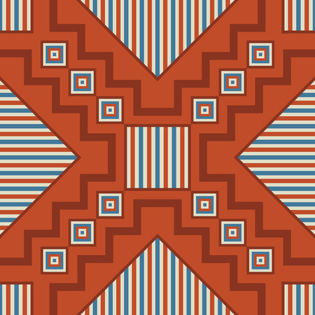 abstract contemporary native style pattern on orangeのイラスト素材