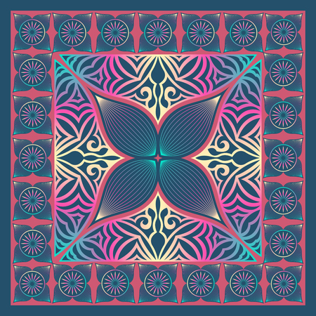 Abstract contemporary leaves pattern on pinkのイラスト素材