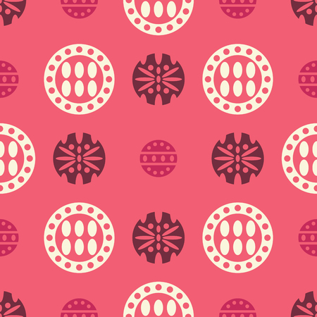 modern pink and white multi circles seamless patternのイラスト素材