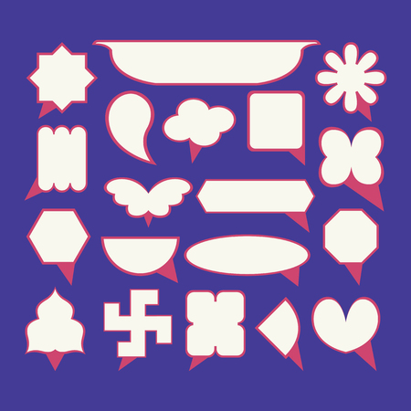 modern white and pink border labels collectionのイラスト素材