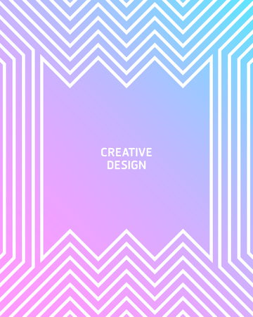 vector soft colorful gradient with zigzag frame background for brochure banner or publicationのイラスト素材