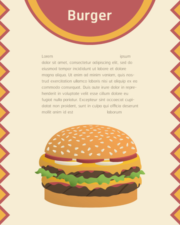 vector burger template background for brochure banner or publicationのイラスト素材
