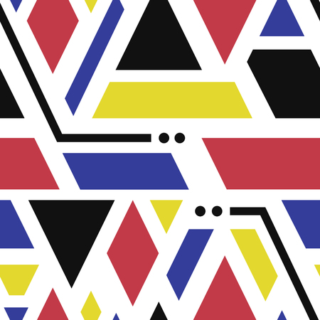 modern mondrian art seamless patternのイラスト素材